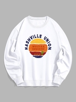 NASHVILLE UNION SUNSHINE Cactus Graphic Sweatshirt L White