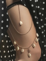 Natural Shell Pendant Stretch Strap Thigh Chain
