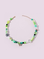Natural Stone Beaded Butterfly Necklace