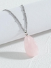 Natural Stone Teardrop Charm Necklace