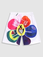 Naughty Miser Face Flower Shorts Xxl White