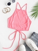 Neon Space Dye Crisscross Backless Crop Top L Light pink