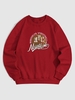 New York Basketball Pattern Fleece-lined Sweatshirt M Red