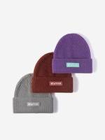 NEW YORK Patch Decor Knitted Winter Cuff Beanie Hat