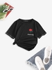 No Way Rose Embroidery Short Sleeve Tee Xl Black