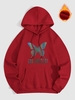 Noctilucence LOS ANGELES Butterfly Pattern Fleece-lined Hoodie Xl Red