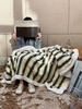Nordic Style Striped Pattern Winter Fuzzy Fleece Blanket