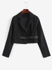 Notch Lapel Buckle Cropped Jacket L Black