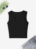 Notched Crop Tank Top M Black