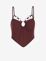 O Ring Crop Bandana Camisole L Deep coffee