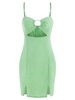 O-ring Keyhole Cutout Split Hem Dress S Light green