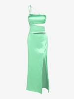 O Ring One Shoulder Cut Out High Split Dress L Green