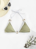 O-ring Textured Bikini Top S Light green