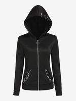 O-rings Halloween Zip Up Hoodie L Black