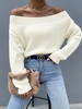 Off Shoulder Jumper Sweater M White