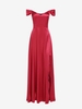 Off Shoulder Split Satin Bridesmaid Dress S Red