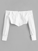 Off The Shoulder Chiffon Sleeve Corset Top S White
