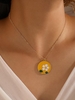 Oil Drip Flower Pendant Necklace