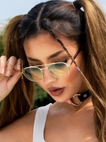 Ombre Color Double Beam Metal Sunglasses