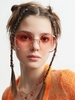 Ombre Color Lens Half-frame Metal Sunglasses
