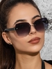 Ombre Color Lens Rimless Sunglasses