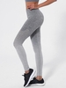 Ombre Color Marled Printed Hollow Out Design Sport Yoga Leggings S Gray