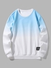 Ombre Color Pullover Sweatshirt M Light blue
