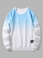 Ombre Color Pullover Sweatshirt Xs Light blue