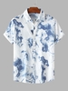 Ombre Color Splash Ink Paint Short Sleeves Shirt L Light blue