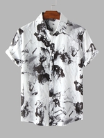 Ombre Color Splash Ink Paint Short Sleeves Shirt Xl Black