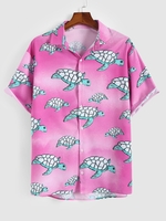 Ombre Color Tortoise Printed Shirt S Pink cupcake