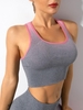 Ombre Colorblock Racer Back Sports Bra L Light pink