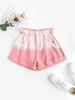 Ombre Colored Paperbag Denim Shorts L Light pink