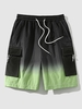 Ombre Drawstring Cargo Shorts L Light green