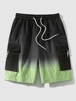 Ombre Drawstring Cargo Shorts M Light green