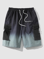 Ombre Drawstring Cargo Shorts S Light blue