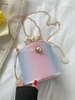 Ombre Faux Pearl Corssbody Bucket Bag