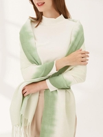 Ombre Fringed Cashmere Scarf