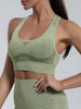 Ombre Heathered Racerback Sports Bra M Hazel green