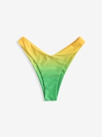 Ombre High Leg Bikini Bottom S Green