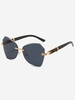 Ombre Irregular Lens Rimeless Sunglasses