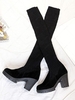 Over The Knee Knit Detail Elasticity Boots