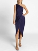 Overlap Tulip One Shoulder Midi Dress Xl Deep blue
