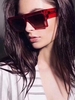 Oversize Square Frame Flat-Top Wide Temple Sunglasses
