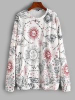 Oversize Sun Graphic Sweatshirt M White