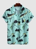 Painting Print Pocket Short Sleeve Shirt Xl Light green