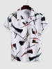 Painting Print Pocket Short Sleeve Shirt Xxl White