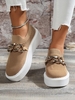 Pair of Chain Decor Mesh Cloth Causal Shoes