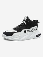 Pair Of Colorblock Letter Lace Up Chunky Sneakers