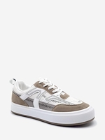 Pair Of Colorblock PU Board Shoes
